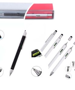 Kutulu Su Terazili Cetvelli Tornavidalı Dokunmatik Başlıklı Metal Tükenmez Kalem Mühendis vb. Kalemi