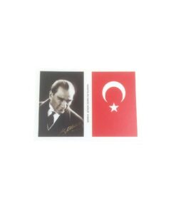 10 Adet Küçük Sticker Mustafa Kemal Atatürk, Türk Bayrağı, Hayatta En Hakiki Mürşit İlimdir 3lü Set